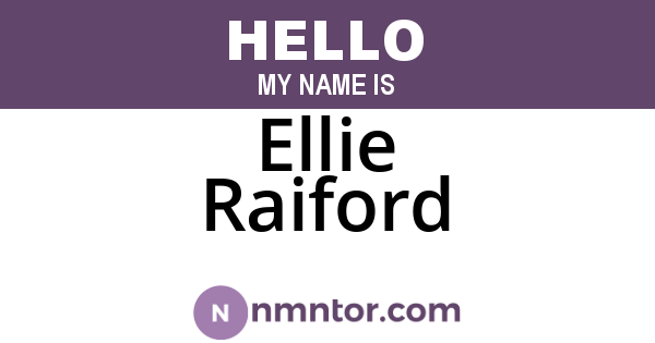 Ellie Raiford