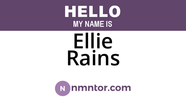 Ellie Rains