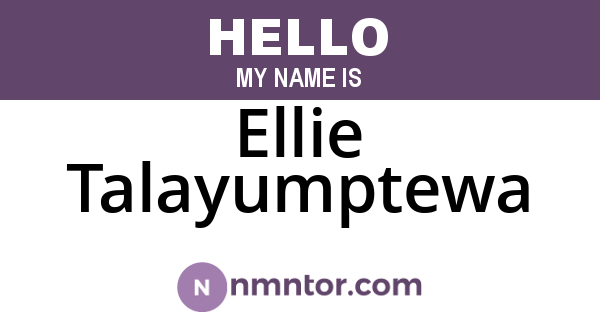 Ellie Talayumptewa