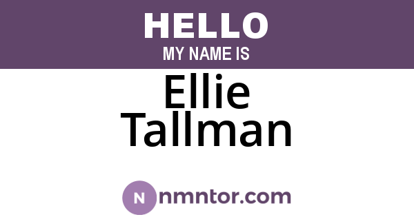 Ellie Tallman