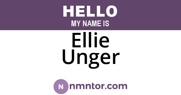 Ellie Unger