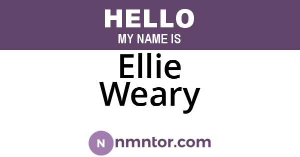 Ellie Weary