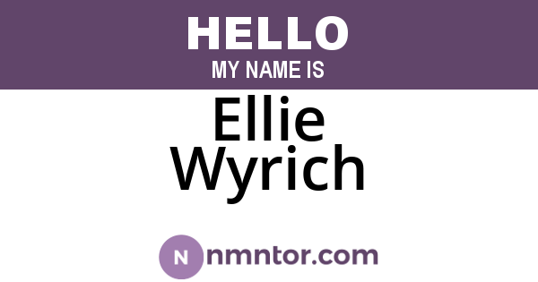 Ellie Wyrich