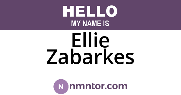 Ellie Zabarkes