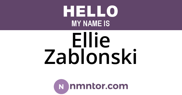 Ellie Zablonski