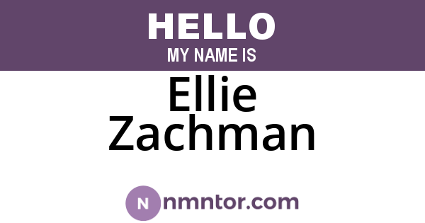 Ellie Zachman