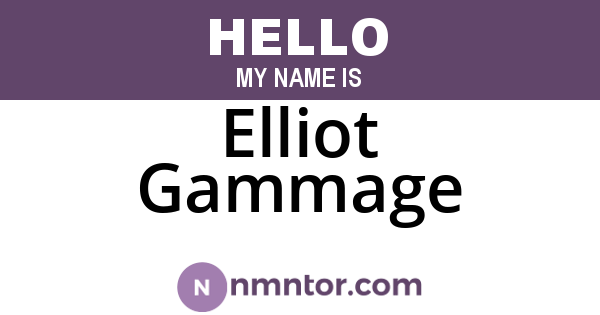 Elliot Gammage