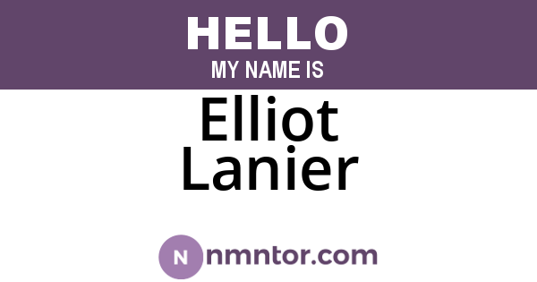 Elliot Lanier