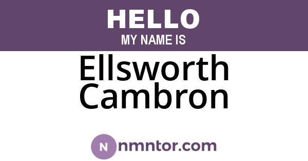 Ellsworth Cambron