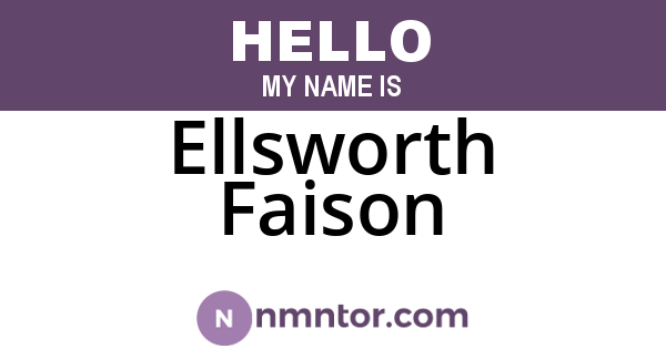 Ellsworth Faison
