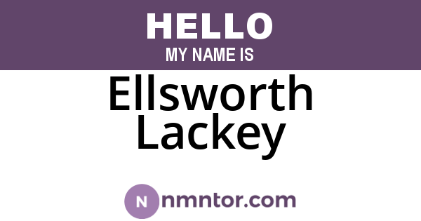 Ellsworth Lackey