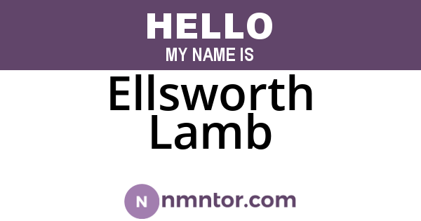Ellsworth Lamb