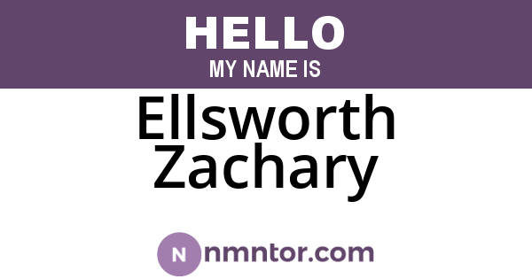 Ellsworth Zachary