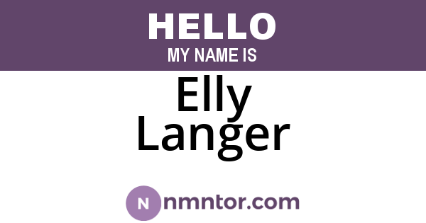 Elly Langer