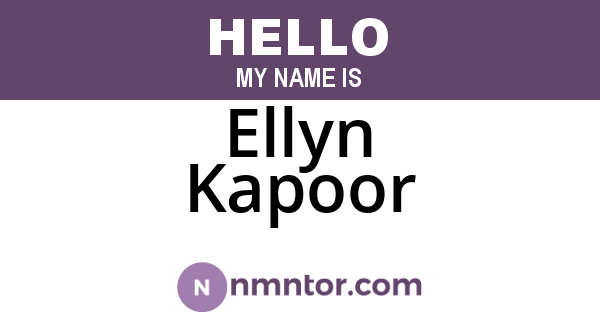 Ellyn Kapoor