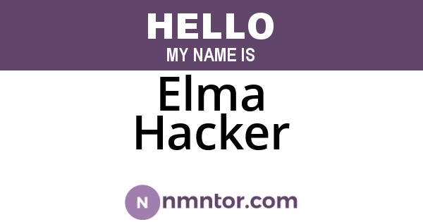 Elma Hacker