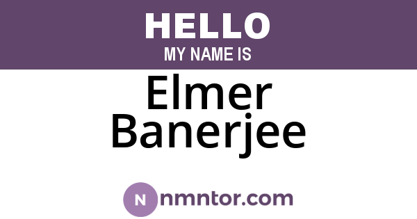Elmer Banerjee