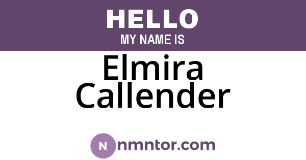 Elmira Callender