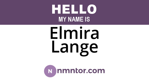 Elmira Lange