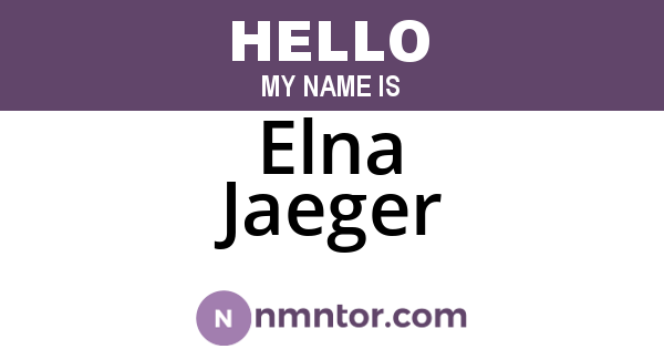 Elna Jaeger