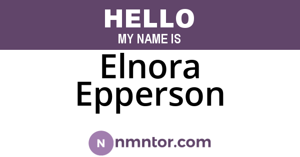 Elnora Epperson