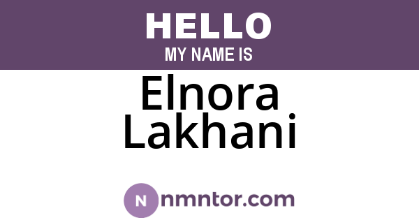 Elnora Lakhani