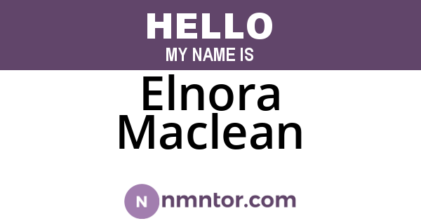 Elnora Maclean
