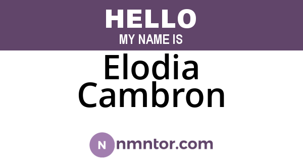 Elodia Cambron