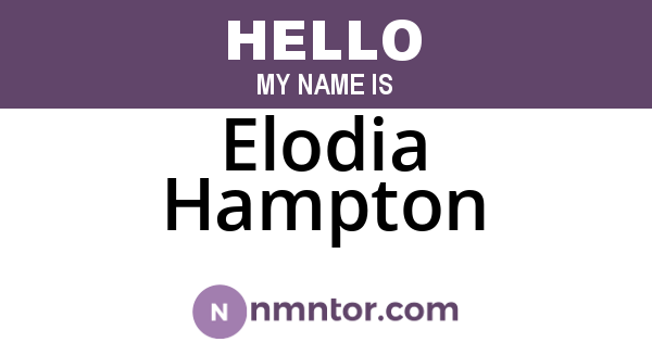 Elodia Hampton
