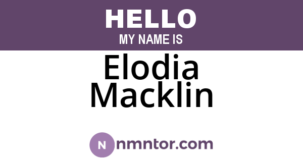 Elodia Macklin