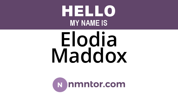 Elodia Maddox