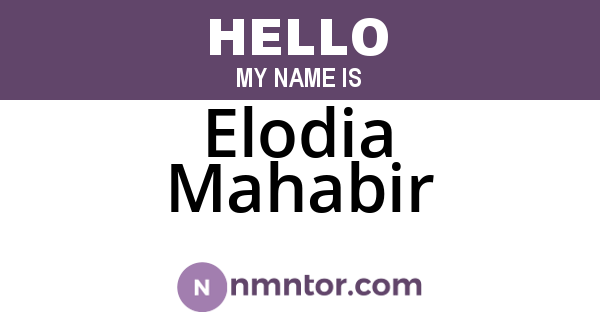 Elodia Mahabir
