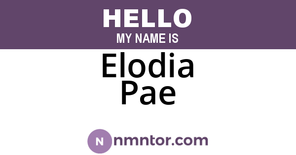 Elodia Pae