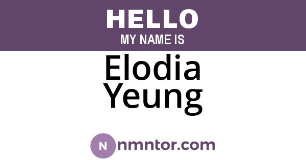 Elodia Yeung