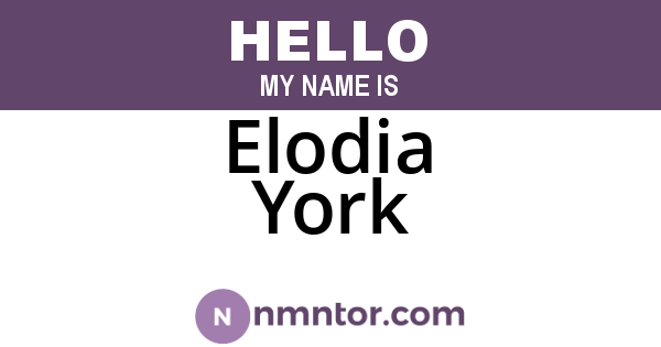 Elodia York