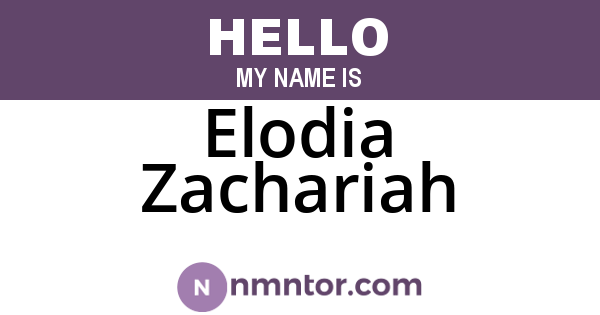 Elodia Zachariah
