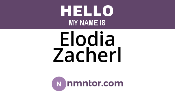 Elodia Zacherl
