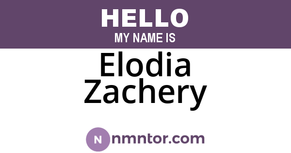 Elodia Zachery