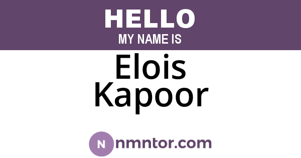 Elois Kapoor
