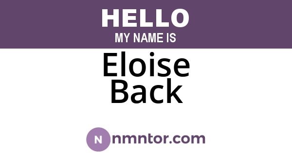 Eloise Back