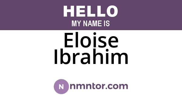 Eloise Ibrahim