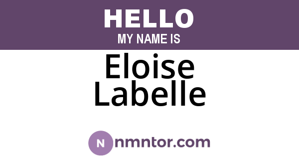 Eloise Labelle