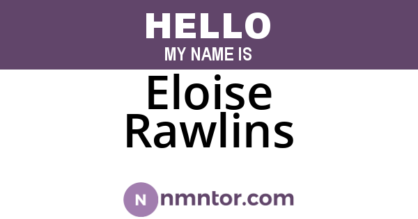 Eloise Rawlins