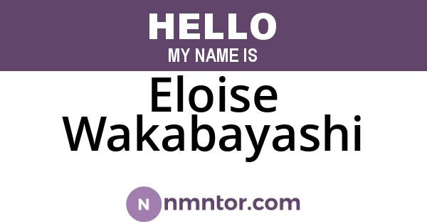 Eloise Wakabayashi