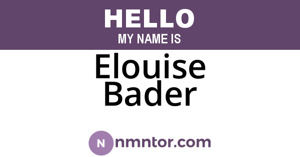 Elouise Bader