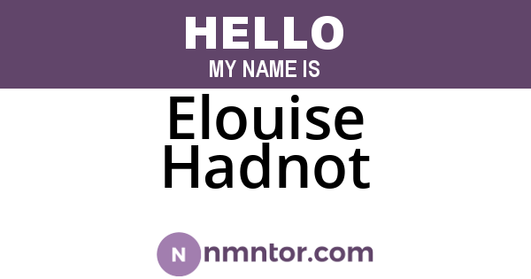 Elouise Hadnot