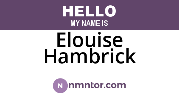 Elouise Hambrick