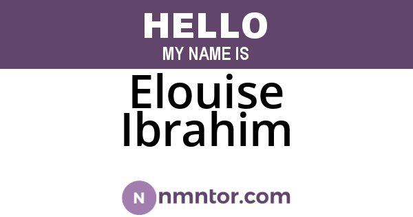 Elouise Ibrahim