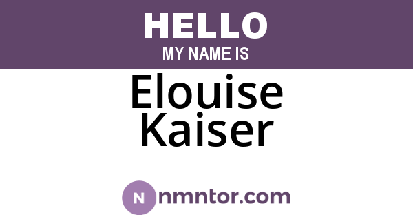 Elouise Kaiser