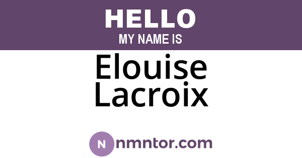 Elouise Lacroix